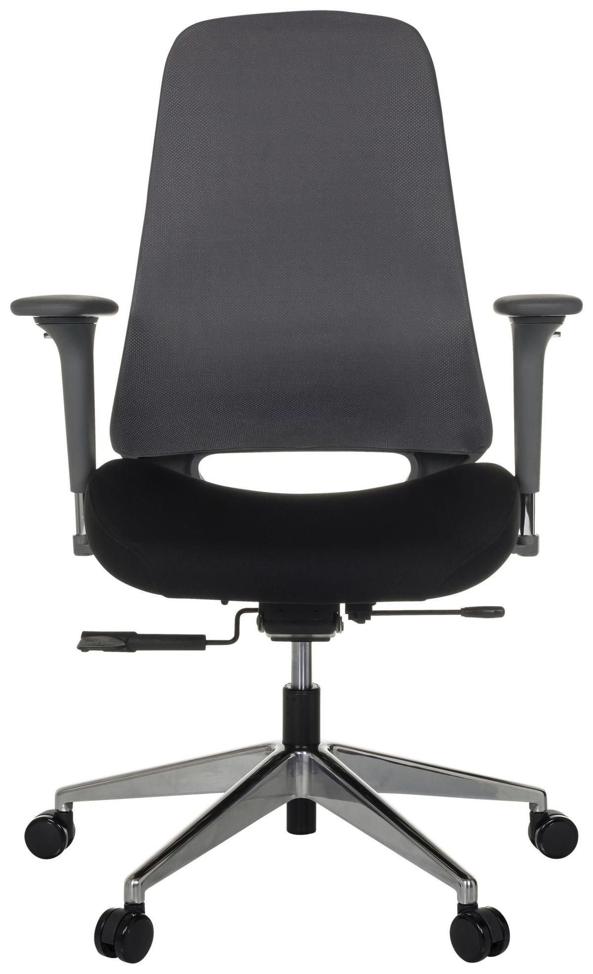 Pisarniški Stol Henfield G, Črna - srebrne barve/črna, Moderno, kovina/umetna masa (64/110 - 119/65cm) - MID.YOU