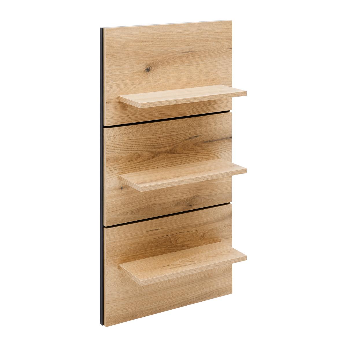 Falipolc Mateo - tölgyfa színű/fekete, Modern, faalapú anyag (50/95,5/18,2cm) - Mömax