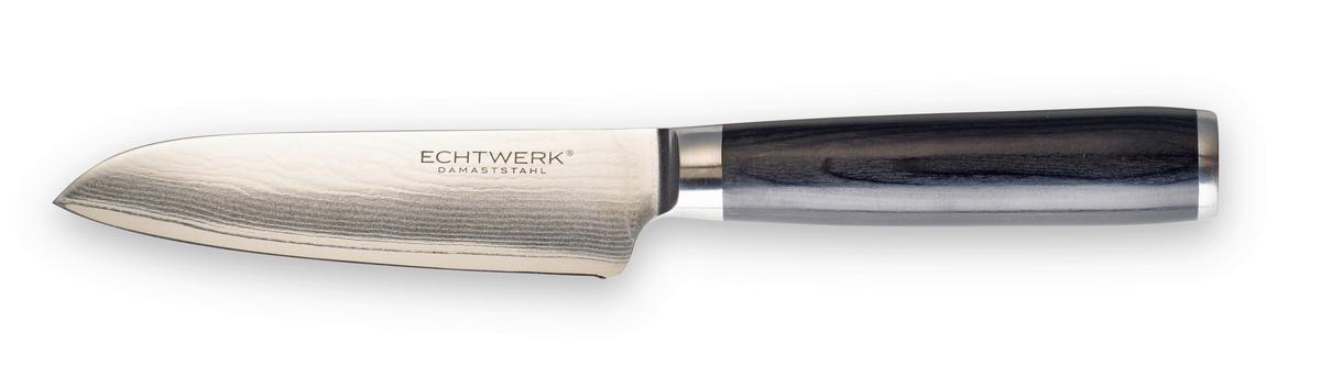 Messerset Damaszener Schwarz/Silber 2-teilig - Silberfarben/Schwarz, Basics, Holz/Metall - Echtwerk
