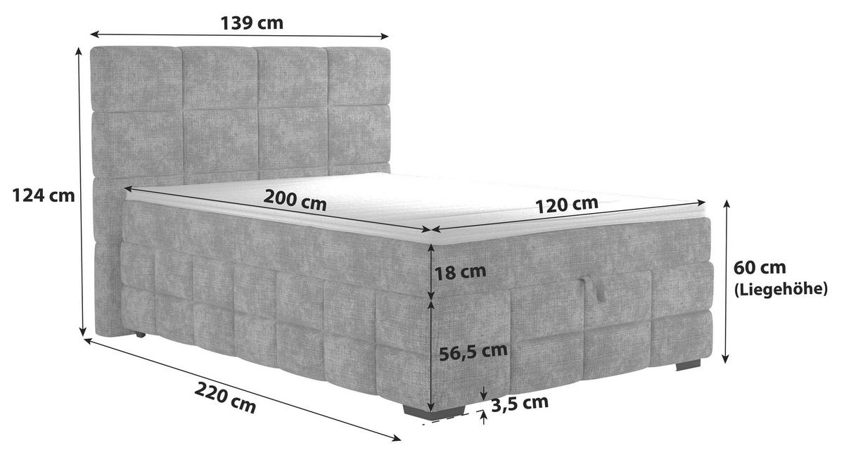 PAT BOX VEGA - alb/verde, Trend, lemn/textil (120/200cm) - Modern Living