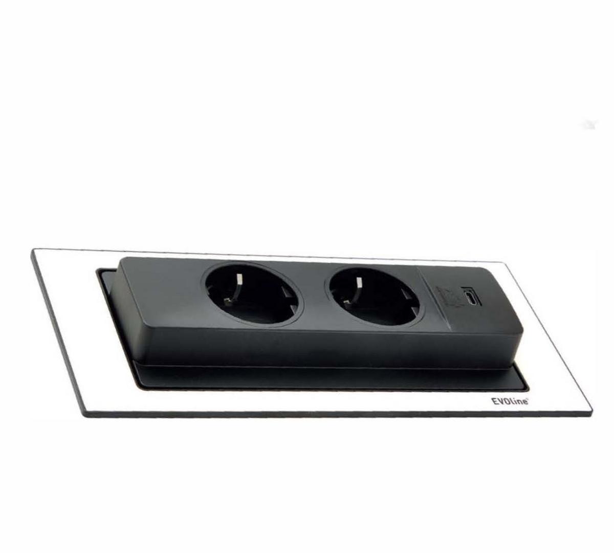 Steckdosenelement 417591 Schwarz/Weiß - Schwarz/Weiß, Kunststoff/Metall (10,9/22,5cm) - Vogt