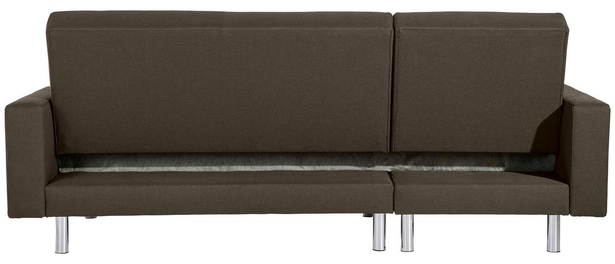 ECKSCHLAFSOFA JUST FASHION - Chromfarben/Braun, KONVENTIONELL, Textil/Metall (152/230cm) - Max Winzer
