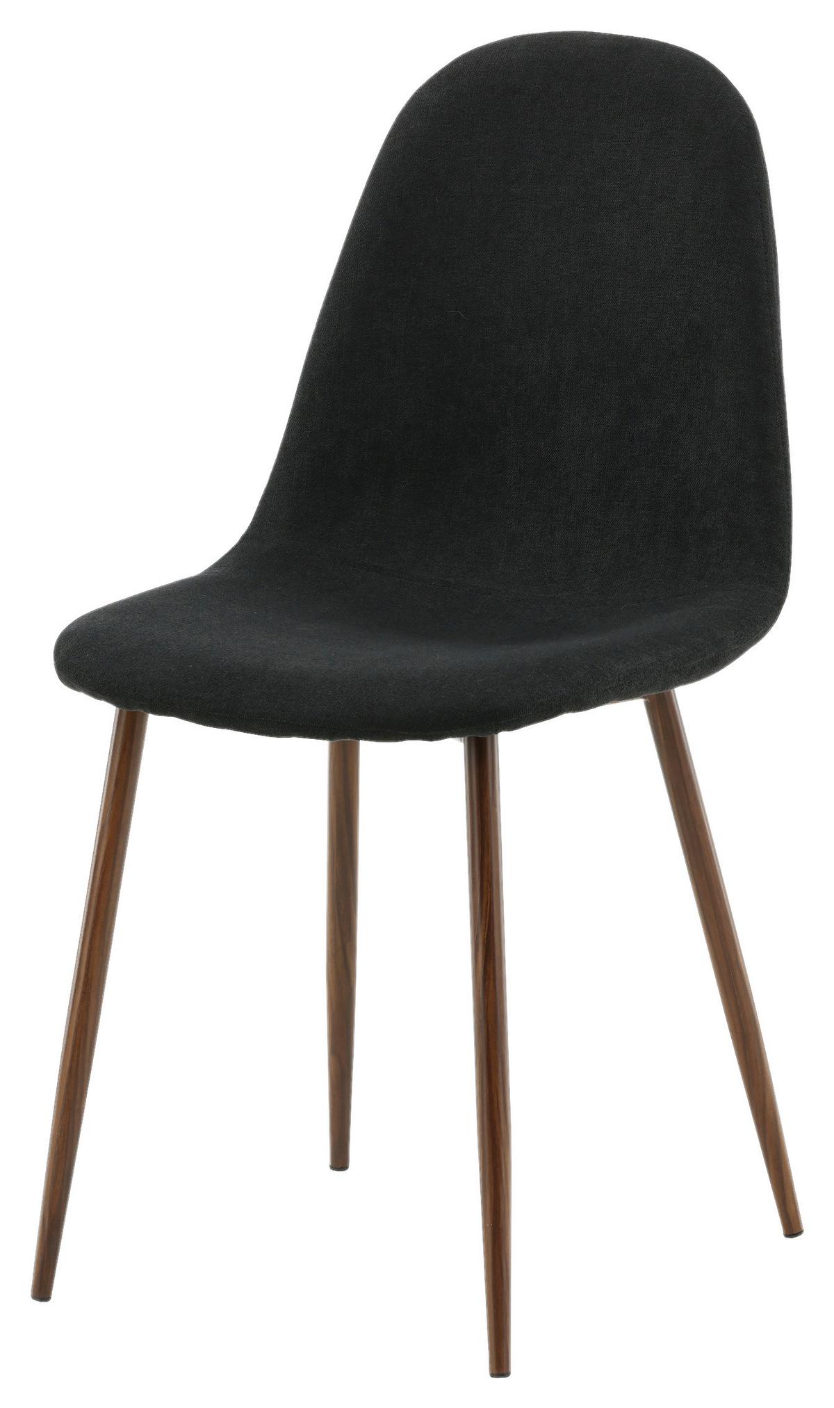 STUHL-SET POLAR - Dunkelbraun/Schwarz, Design, Textil/Metall (44/87/53cm) - Livetastic