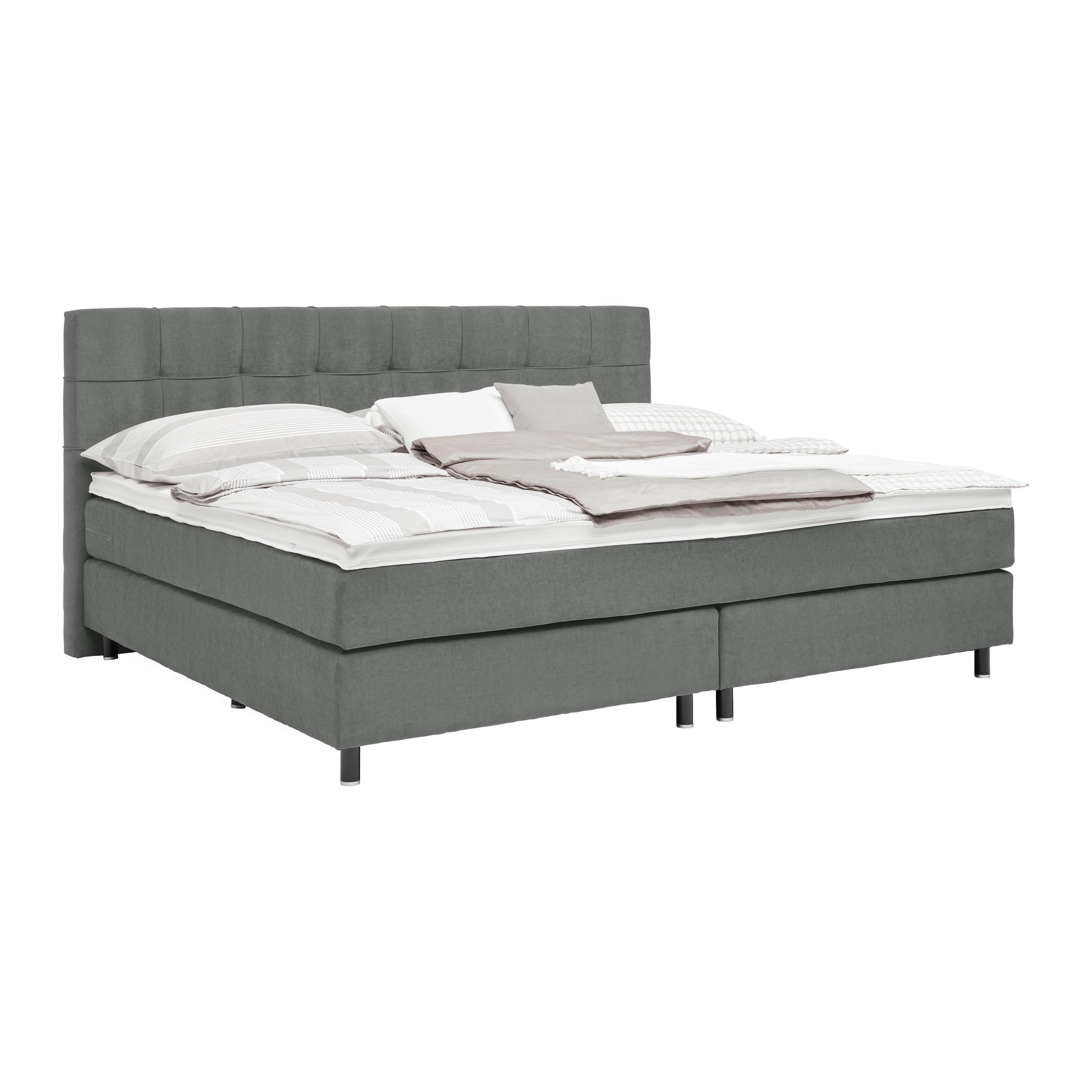 Boxspringbett Primo Graphitfarben ca. 240x200cm - Graphitfarben, KONVENTIONELL, Holz/Holzwerkstoff (240/200cm) - Premium Living