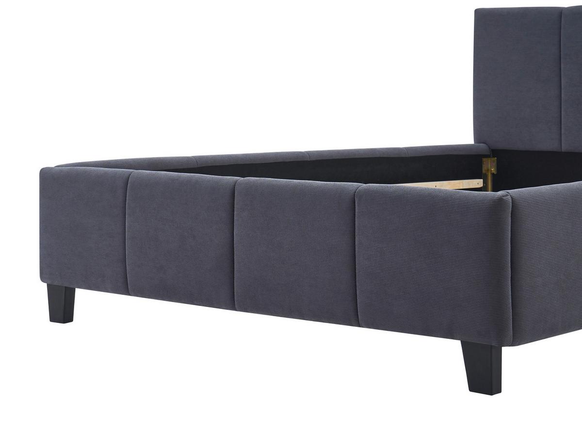 Polsterbett Crazy Dunkelgrau ca. 140x200cm - Dunkelgrau/Schwarz, MODERN, Holz/Kunststoff (140/200cm) - Based