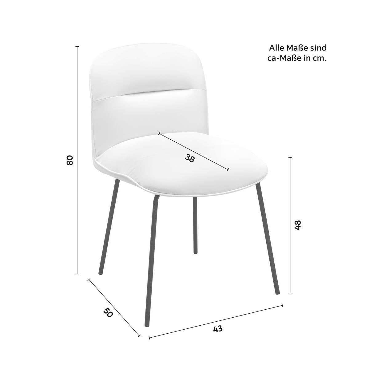 KRZESŁO ELLIS - biały/czarny, Modern, metal/drewno (43/80/50cm) - Bessagi Home
