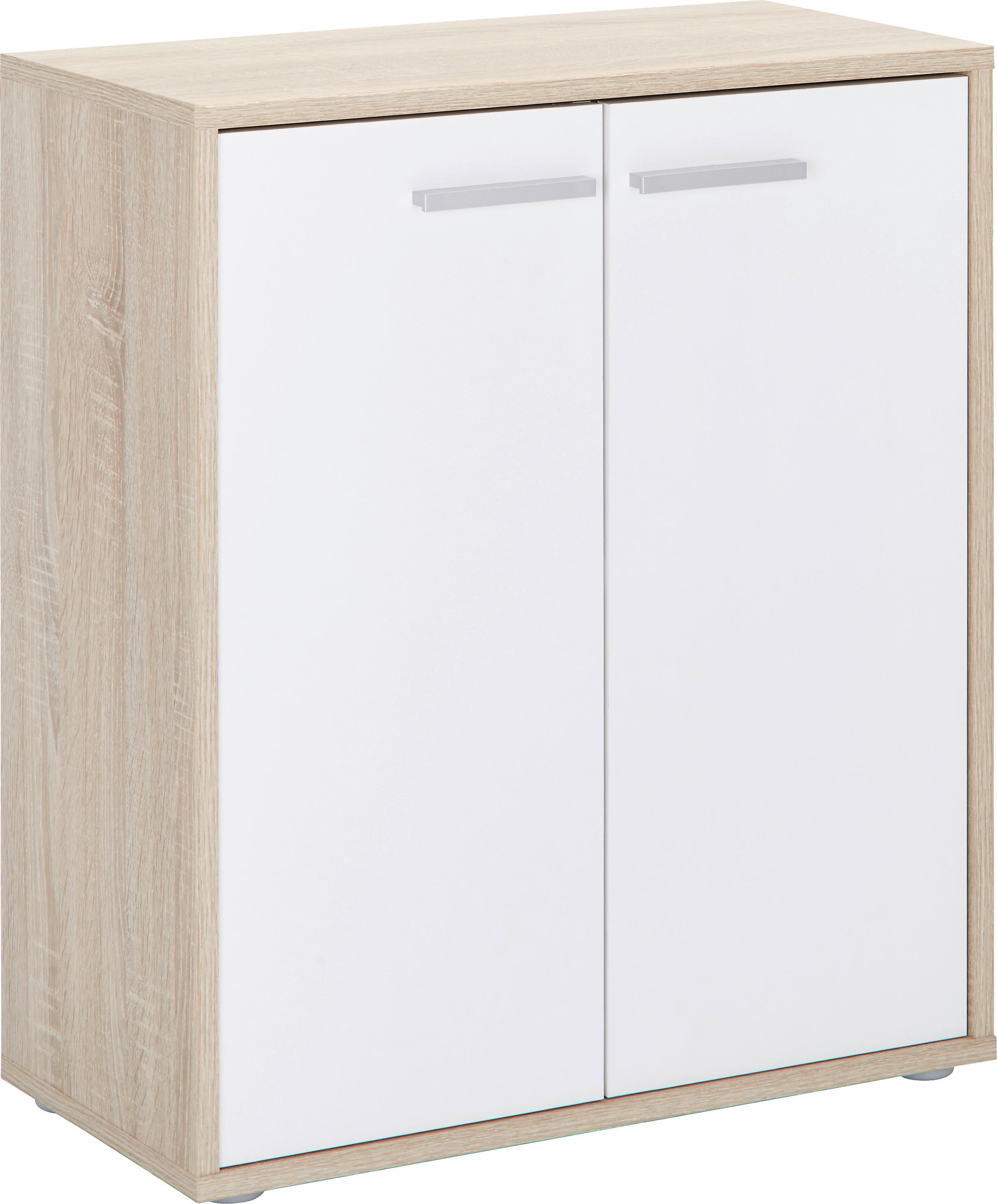 Komód 2 Ajtós Tölgy-fehér Szín Andrea - Sonoma tölgy/fehér, Konventionell, faalapú anyag (60/70/30cm) - Best Price