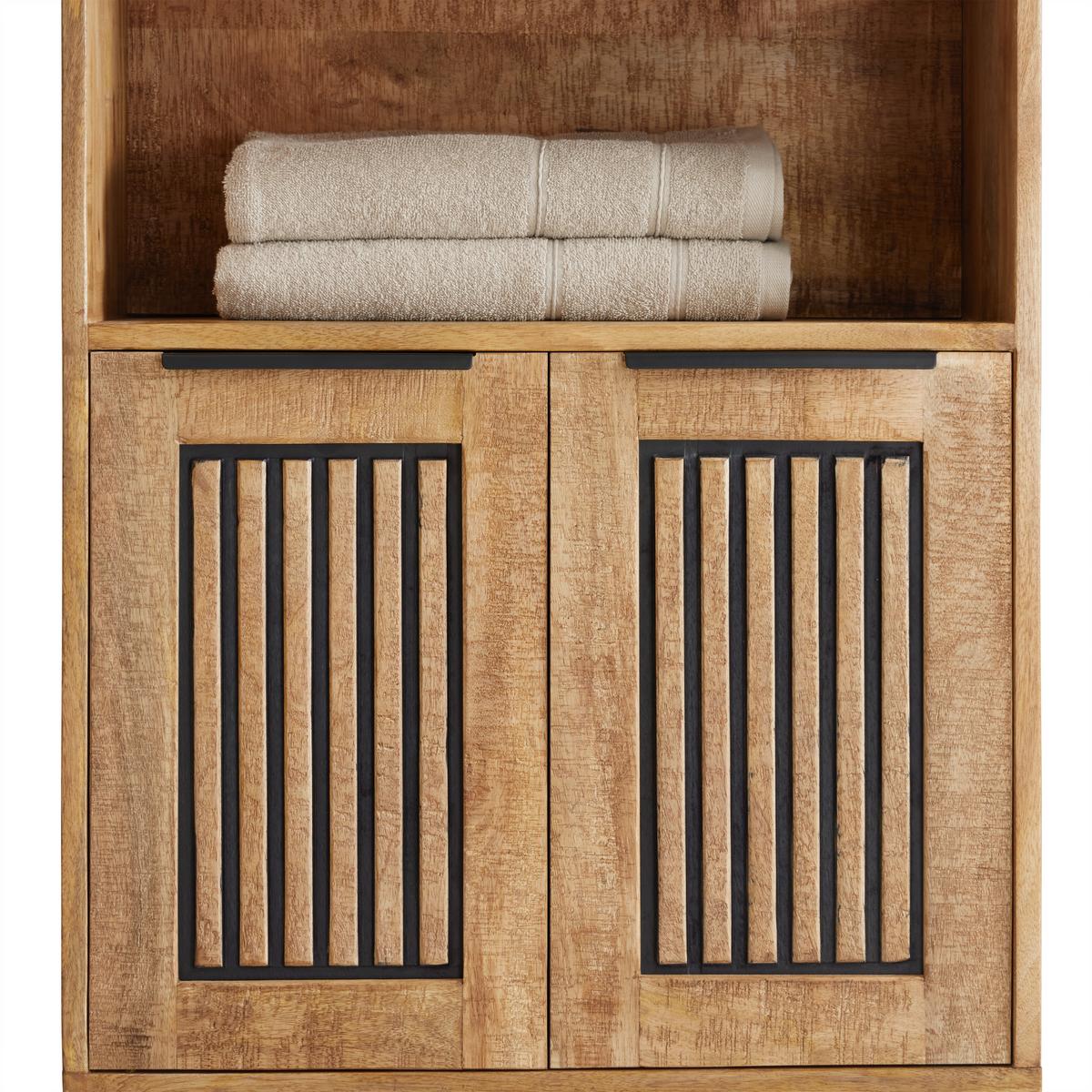 Kommode Everest Naturfarben/Schwarz - Schwarz/Naturfarben, Natur, Holz/Metall (60/90/32cm) - Mömax