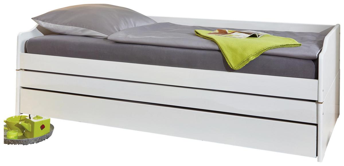 Mladinska Raztegljiva Postelja Lotar, Bela, 90-180x200 - bela/naravne barve, Konvencionalno, les (90/200cm) - MID.YOU
