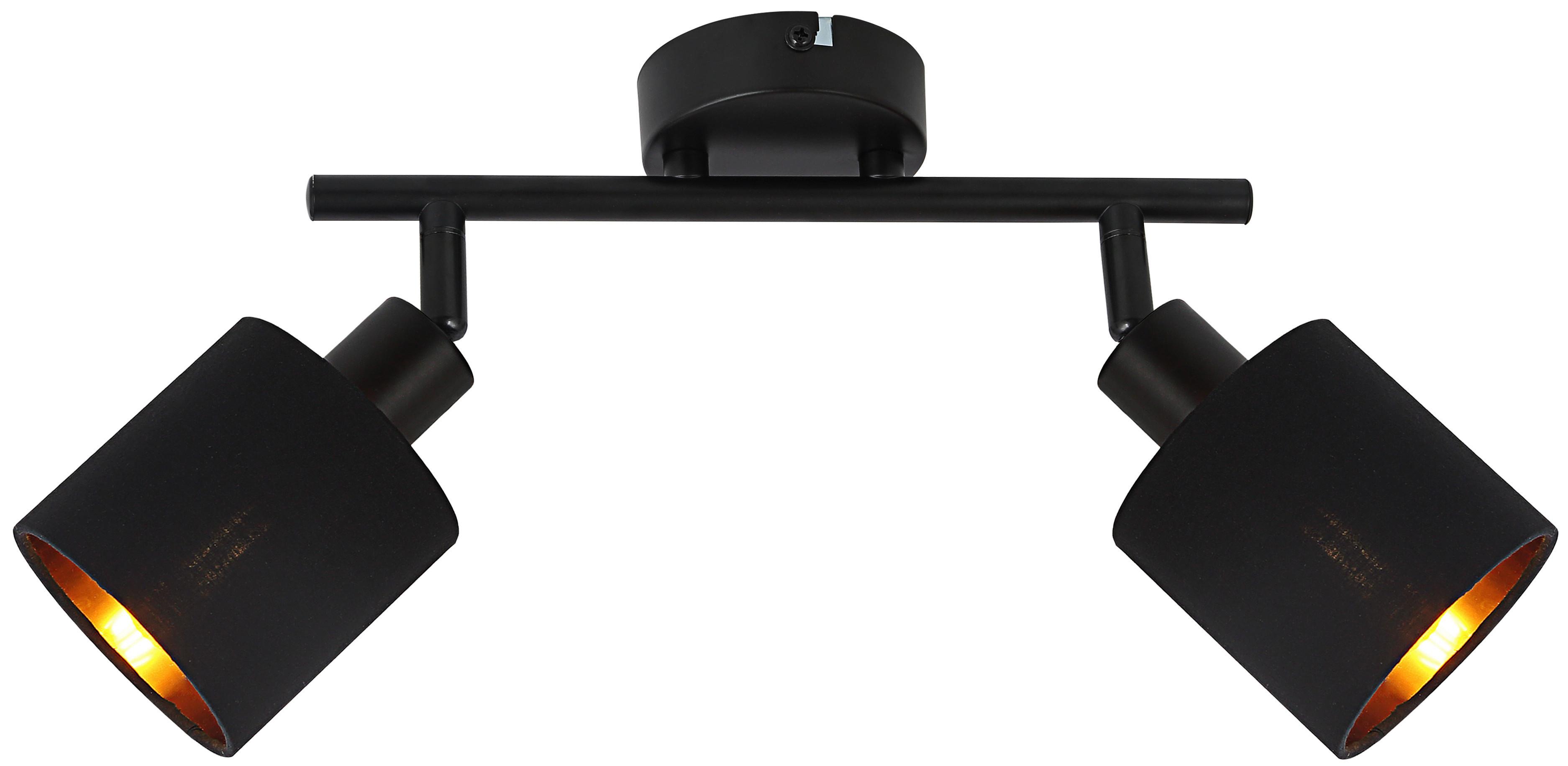 Strahler Goldi max. 15 Watt - Goldfarben/Schwarz, MODERN, Textil/Metall (48/10/23cm) - Mömax