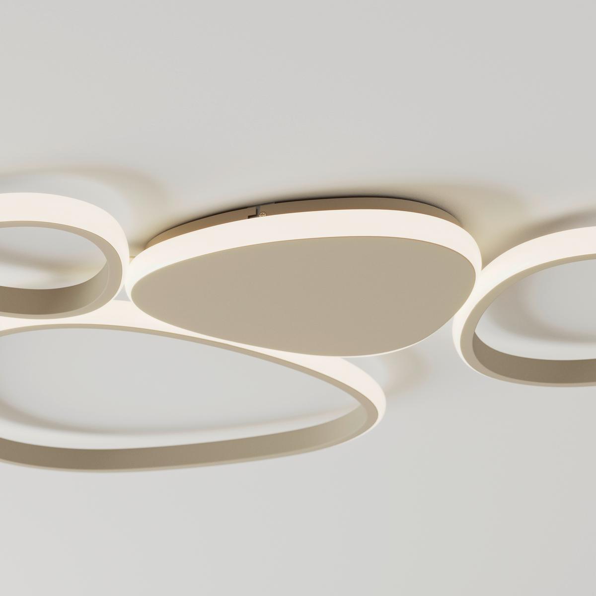 LAMPA SUFITOWA LED ACRUX *SBN* - kolor piaskowy, Design, tworzywo sztuczne/metal (90,5/52/4cm) - Novel