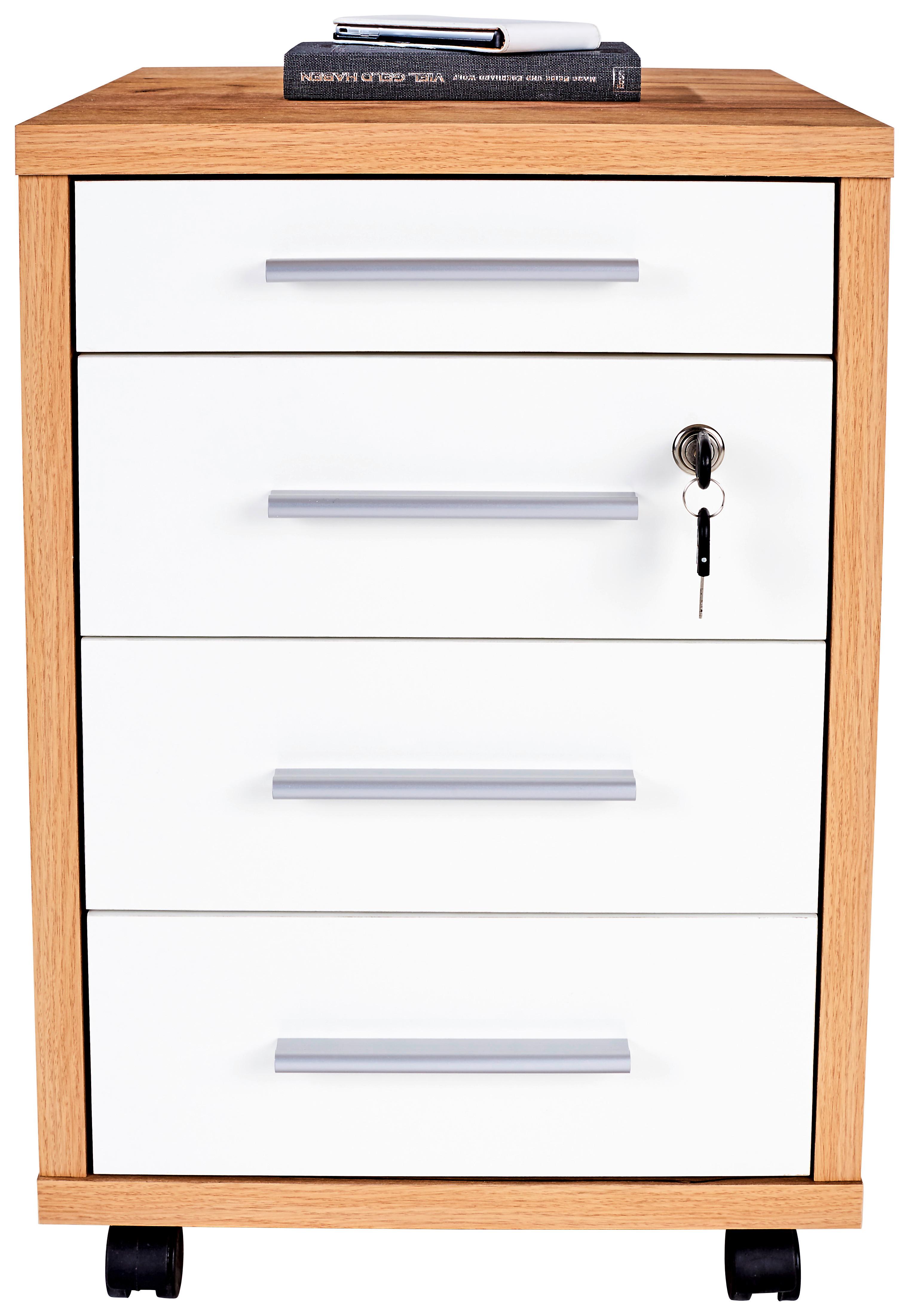 Predalnih Na Kolescih Profi, Barva Hrasta, Bela - barve hrasta/bela, Moderno, leseni material (43/62/48cm) - Mömax