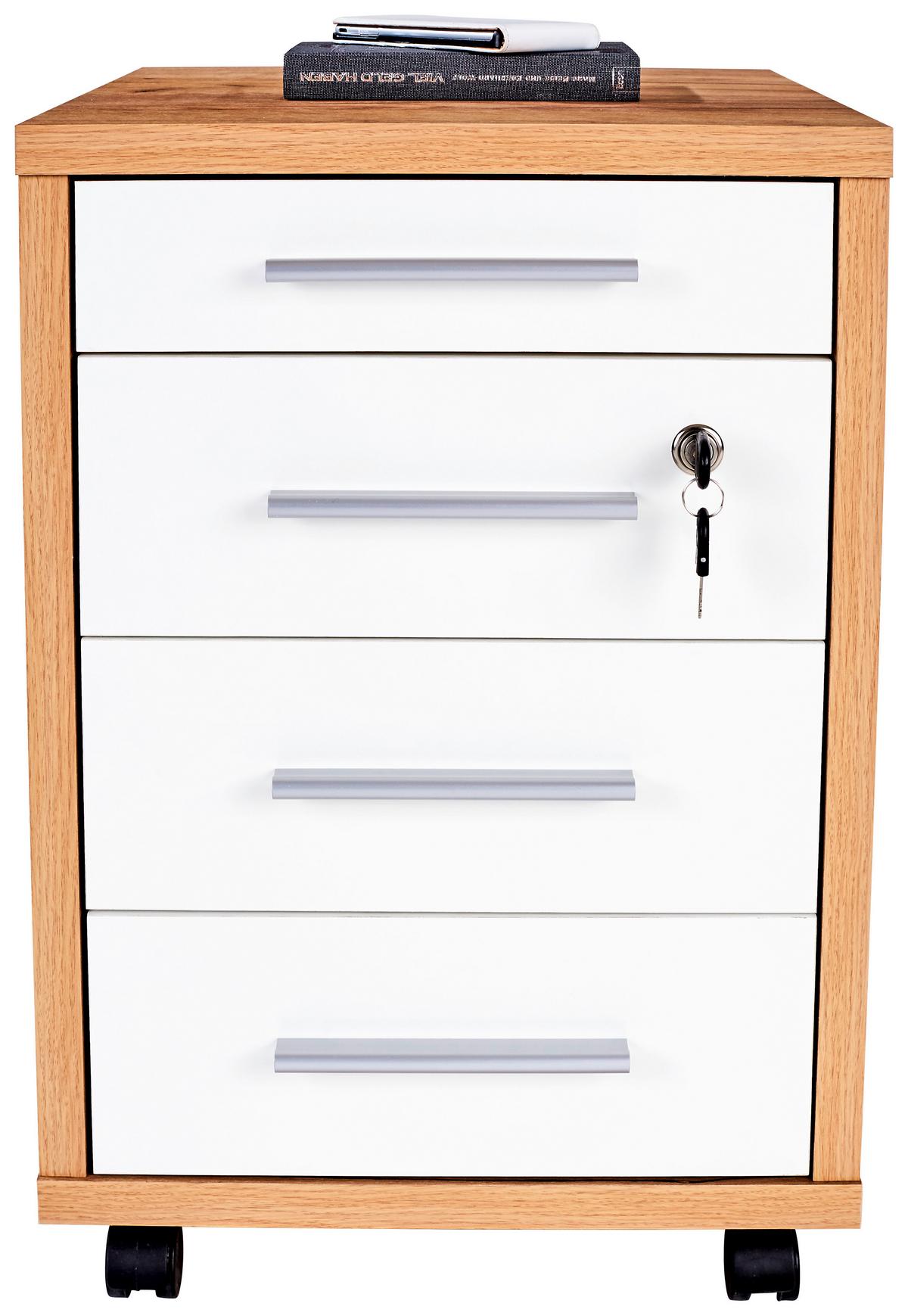 Ladičar Profi - bijela/boje hrasta, Moderno, drvni materijal (43/62/48cm) - Modern Living