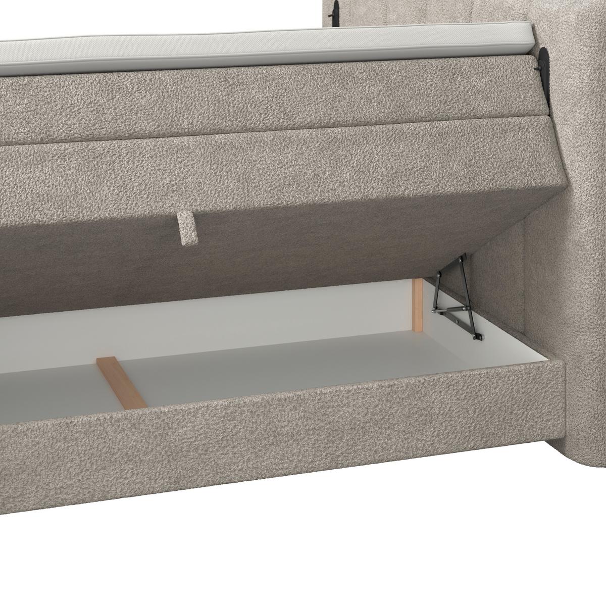 Boxspring Krevet Elysia - prirodne boje/crna, Trend, drvni materijal/drvo (160/220cm) - Premium Living