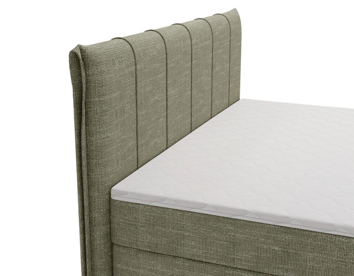 Boxbett Veloria Grün ca. 160x200cm - Schwarz/Grün, KONVENTIONELL, Textil/Metall (160/200cm) - Based