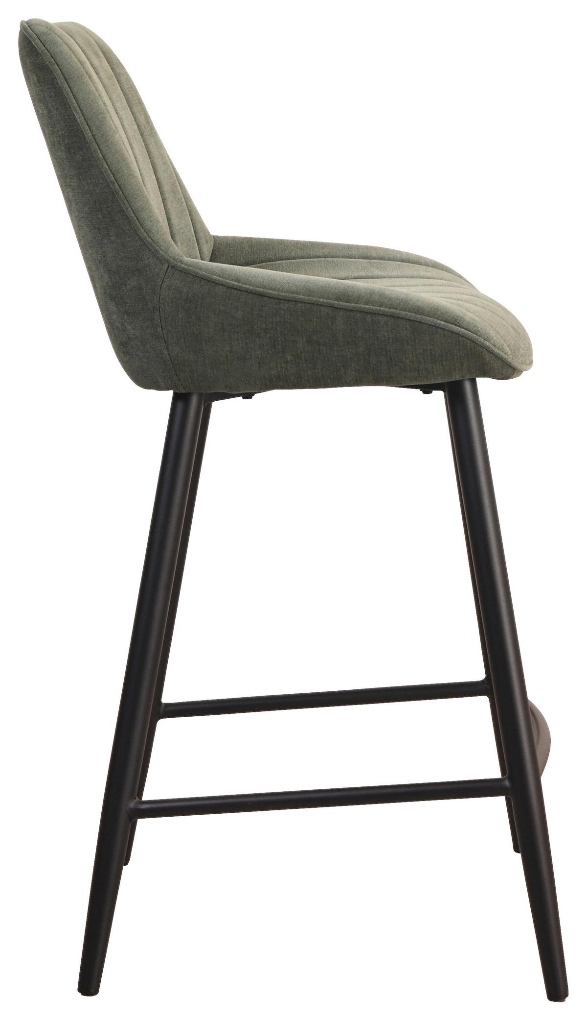 Taburet de bar GAMA - verde închis/negru, Basics, lemn/metal (46,5/94,5/53,5cm) - Mömax