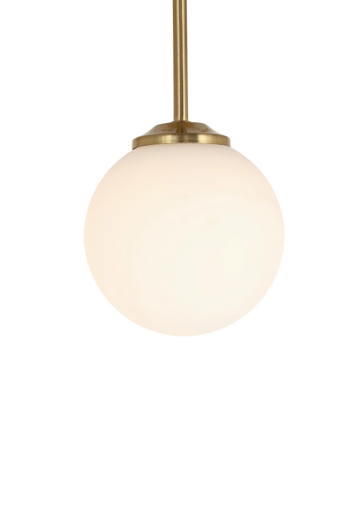 LAMPA WISZĄCA MONA - biały/kolor złoty, Trend, metal/szkło (31/31/55,5cm) - Novel