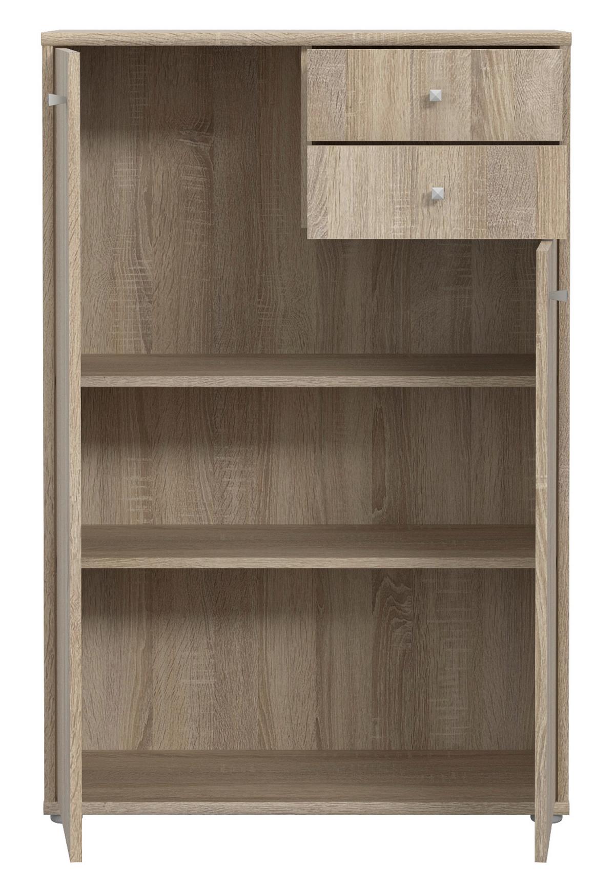 Komoda Tempra 2, Barva Hrasta - barve aluminija/hrast sonoma, Design, umetna masa/leseni material (73,7/111,1/34,8cm)