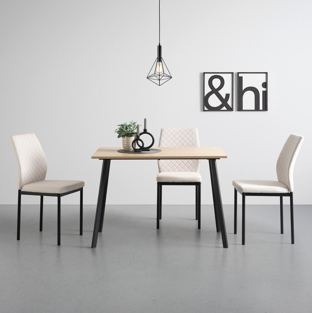 Esstisch in Schwarz/Eichefarben - Eichefarben/Schwarz, KONVENTIONELL, Holzwerkstoff/Metall (110/75/70cm) - Based