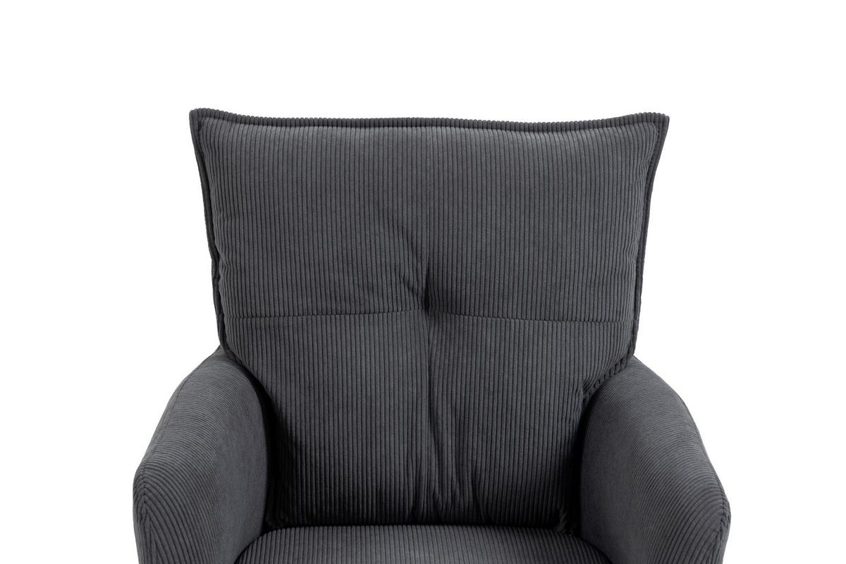 KRZESŁO Z PODŁOKIETNIKAMI POINT - antracytowy/czarny, Design, metal/tkanina (60/95/67cm) - Novel