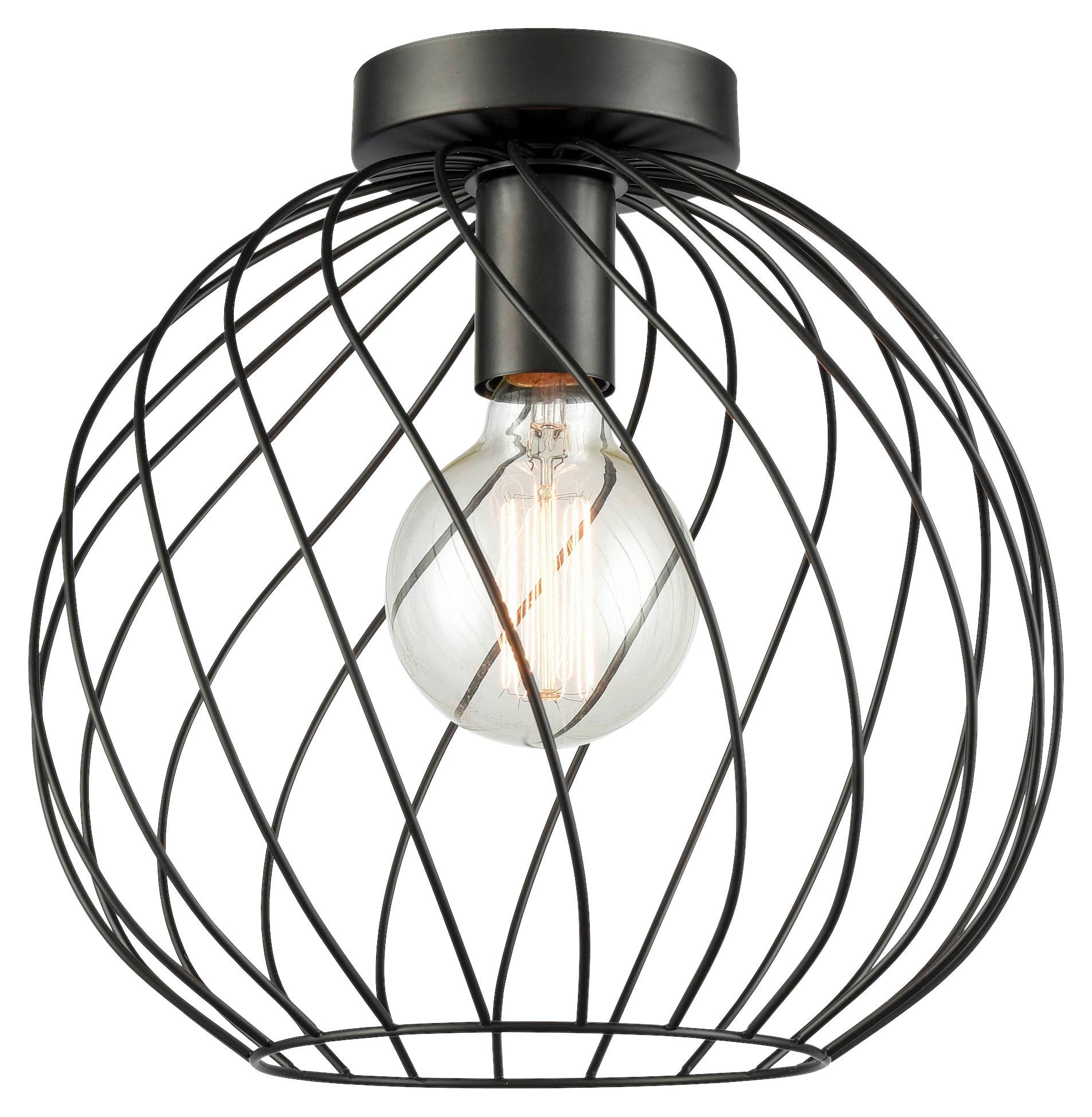 Deckenleuchte Ottula max. 40 Watt - Schwarz, Modern, Metall (30/29cm) - Modern Living