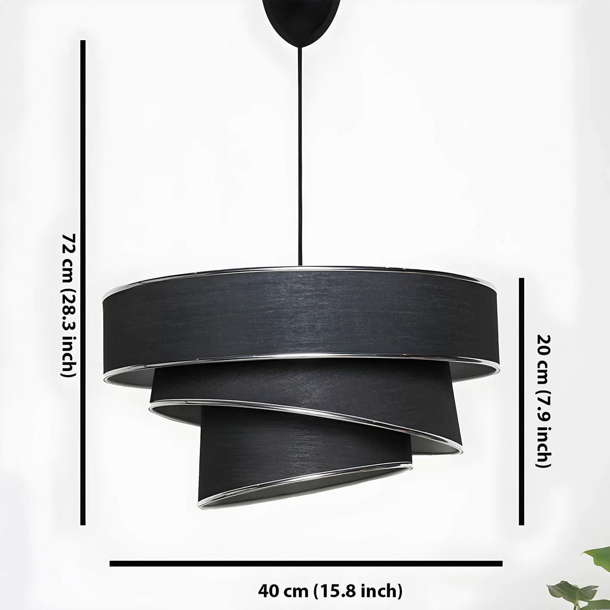 LAMPA WISZĄCA COUPER - BLACK, SILVER - kolor srebrny/czarny, Design, tworzywo sztuczne/metal (40/72cm) - P & B
