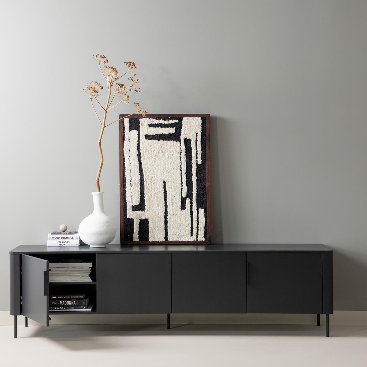 LOWBOARD Gunnar Schwarz B: 200cm - Schwarz, Design, Holz/Metall (200/56/44cm) - Livetastic