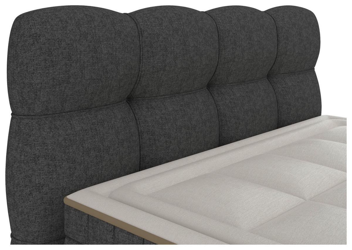 Boxspringbett Bianco Anthrazit ca. 180x200cm - Anthrazit, Konventionell, Holz/Holzwerkstoff (180/200cm) - Premium Living