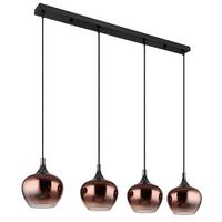 Lampă Suspendată Maxy - arămiu/străveziu, Design, sticlă/metal (100/18/120cm) - Globo