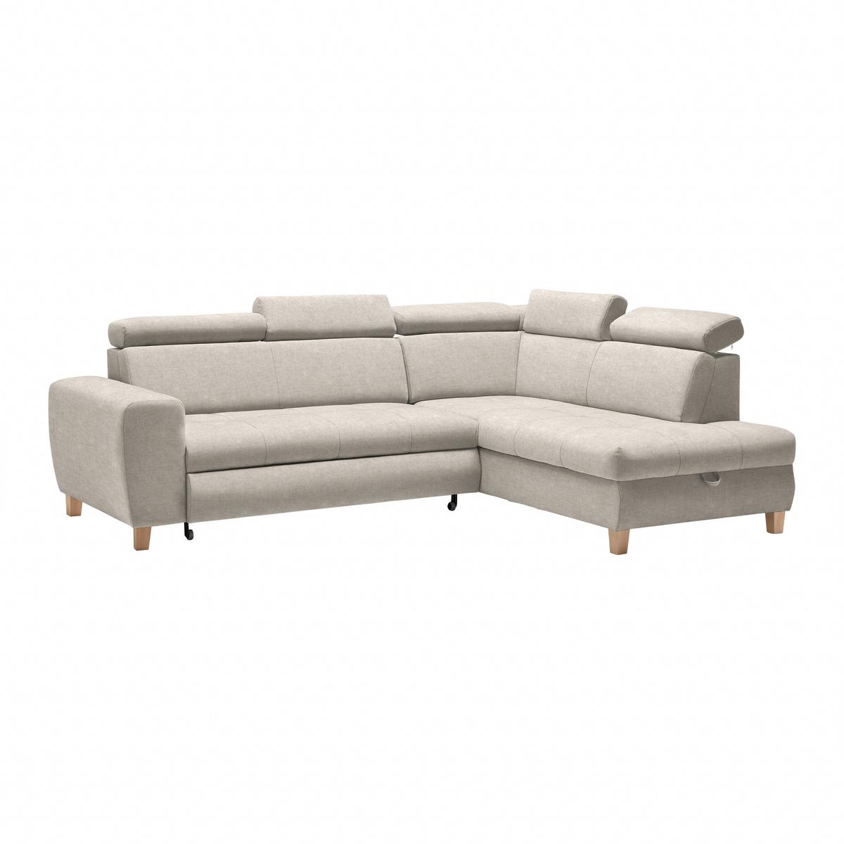 Ecksofa Lugo Greige - Greige, MODERN, Holz/Kunststoff (266/98/205cm) - Mömax