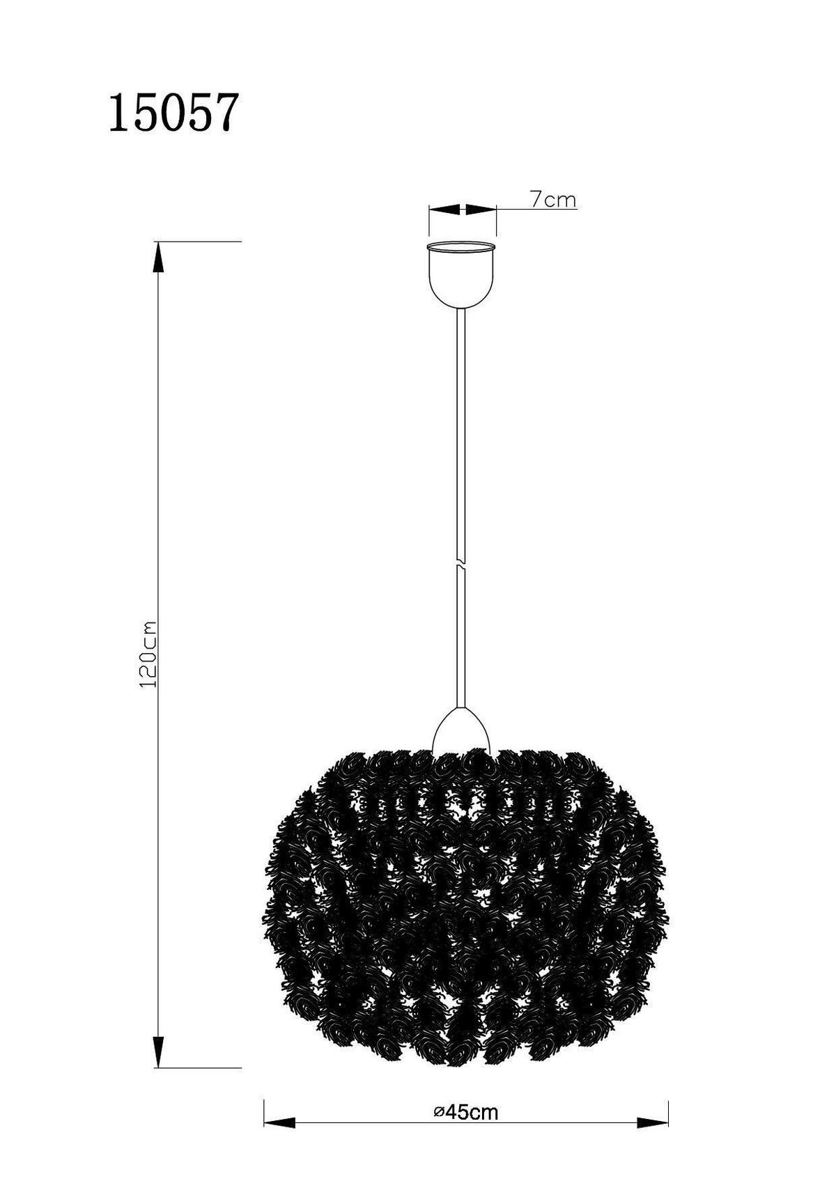 LAMPA WISZĄCA KATUNGA - biały, Basics, tworzywo sztuczne/tkanina (45/120cm) - Globo