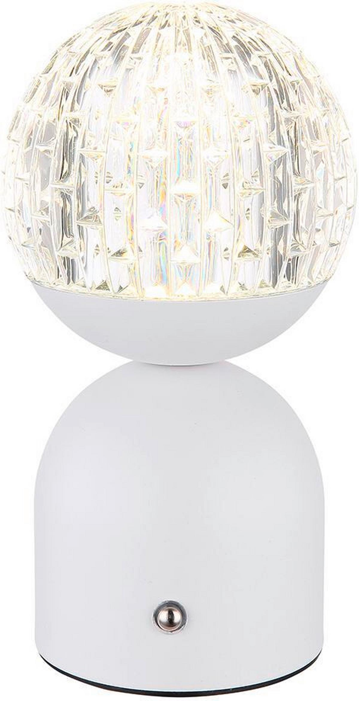 AKKU-TISCHLEUCHTE 21007W - Klar/Weiss, Basics, Kunststoff/Metall (10,5/20cm) - Globo