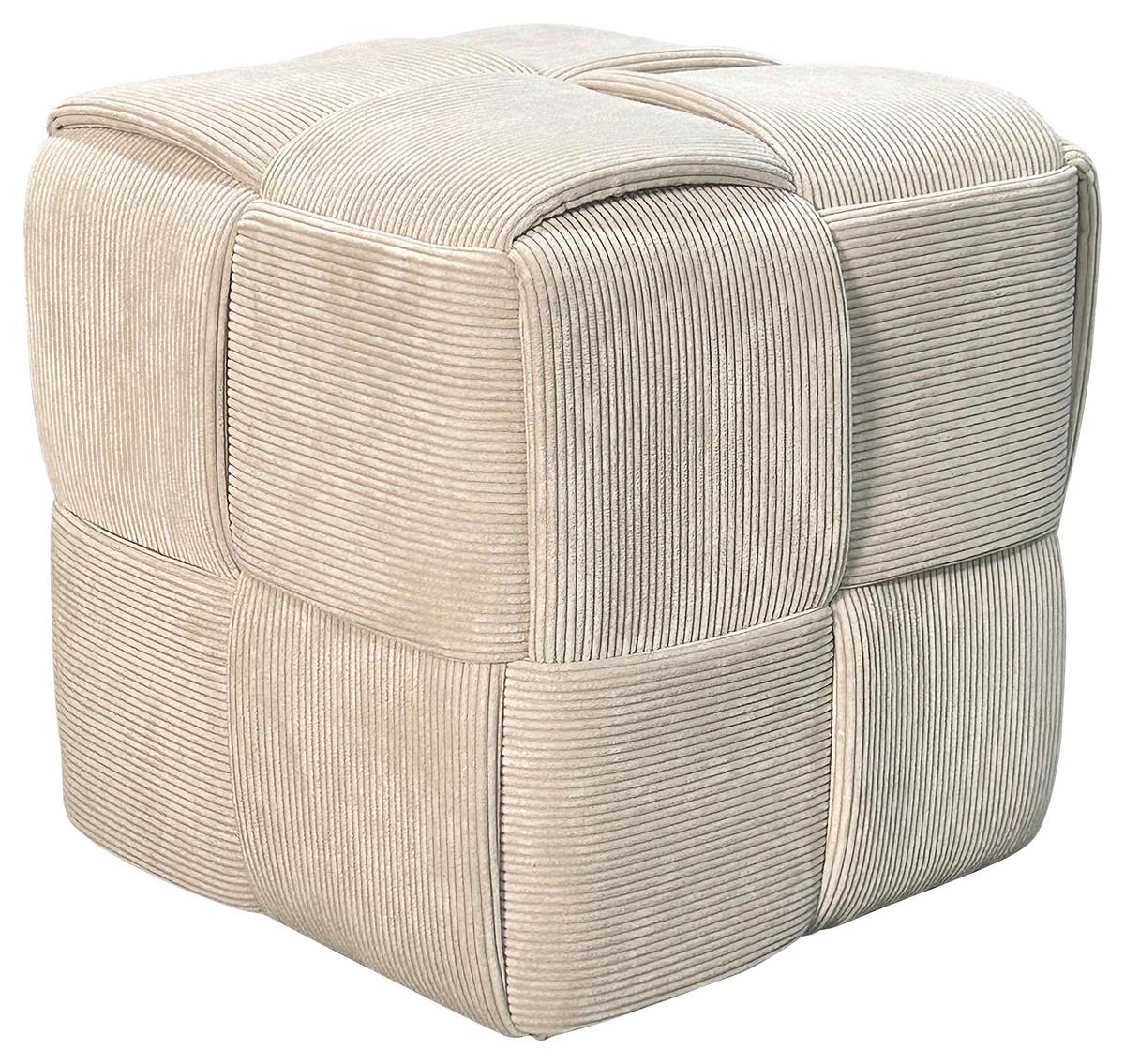Pouf URBAN Beige, Cord - Beige, Design, Textil (40/40/40cm) - MID.YOU