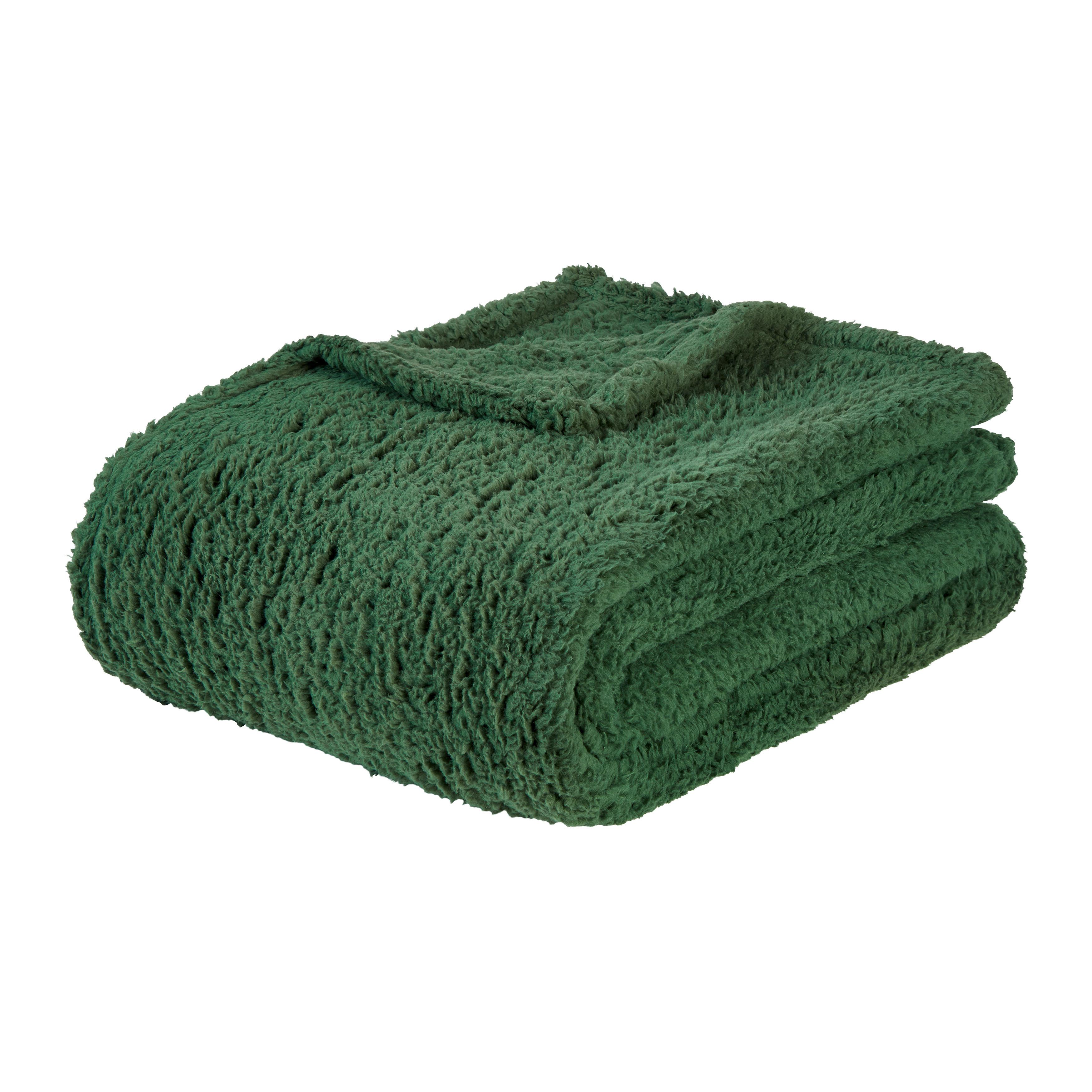 Kuscheldecke Teddy Dunkelgrün ca. 130x170cm - Dunkelgrün, MODERN, Textil (130/170cm) - Modern Living