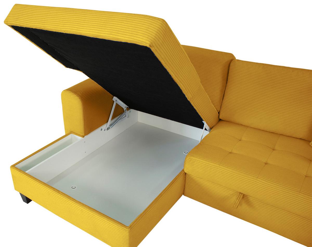 Kutna Garnitura Moritz - boje senfa, Trend, tekstil (155/265cm) - Modern Living