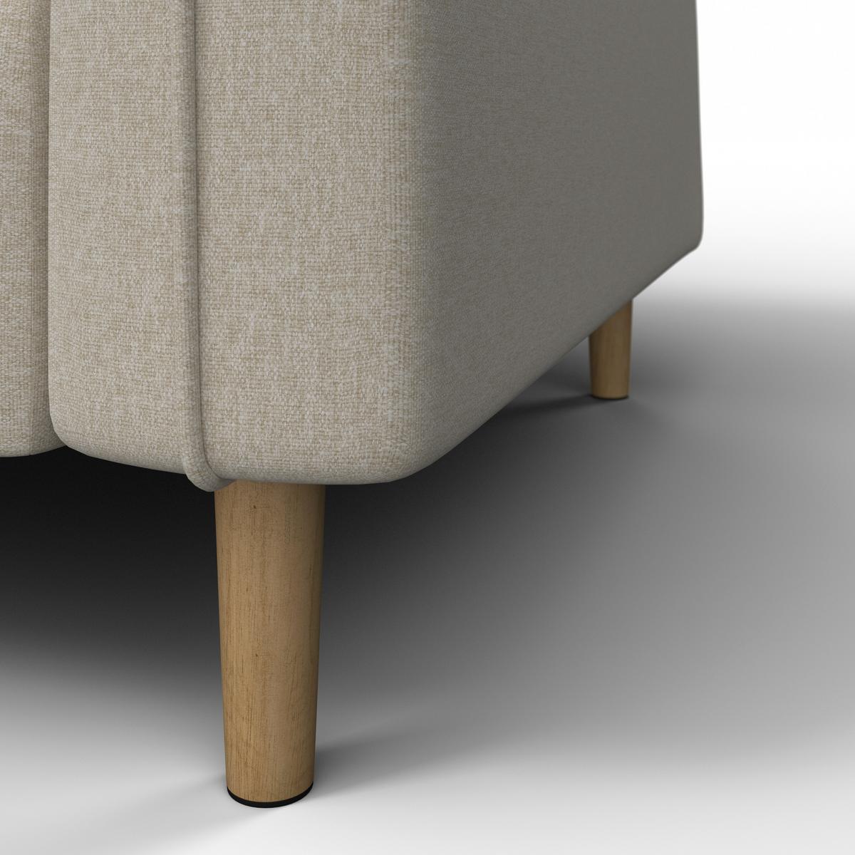 Sofa Fanny Beige Webstoff mit Hocker - Graubraun/Naturfarben, MODERN, Holz/Textil (154/55/73cm) - Bessagi Home