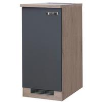 Geräteumbauschrank Shadow ca. 60x126x60 cm Grau/Eiche - Edelstahlfarben/Dunkelgrau, KONVENTIONELL, Holzwerkstoff/Metall (60/126/60cm) - FlexWell