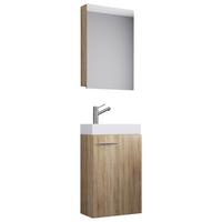 Gästebad Slito 3-tlg. ca. 41 cm Sonoma Eiche - Weiß/Sonoma Eiche, KONVENTIONELL, Keramik/Holzwerkstoff (41cm) - MID.YOU