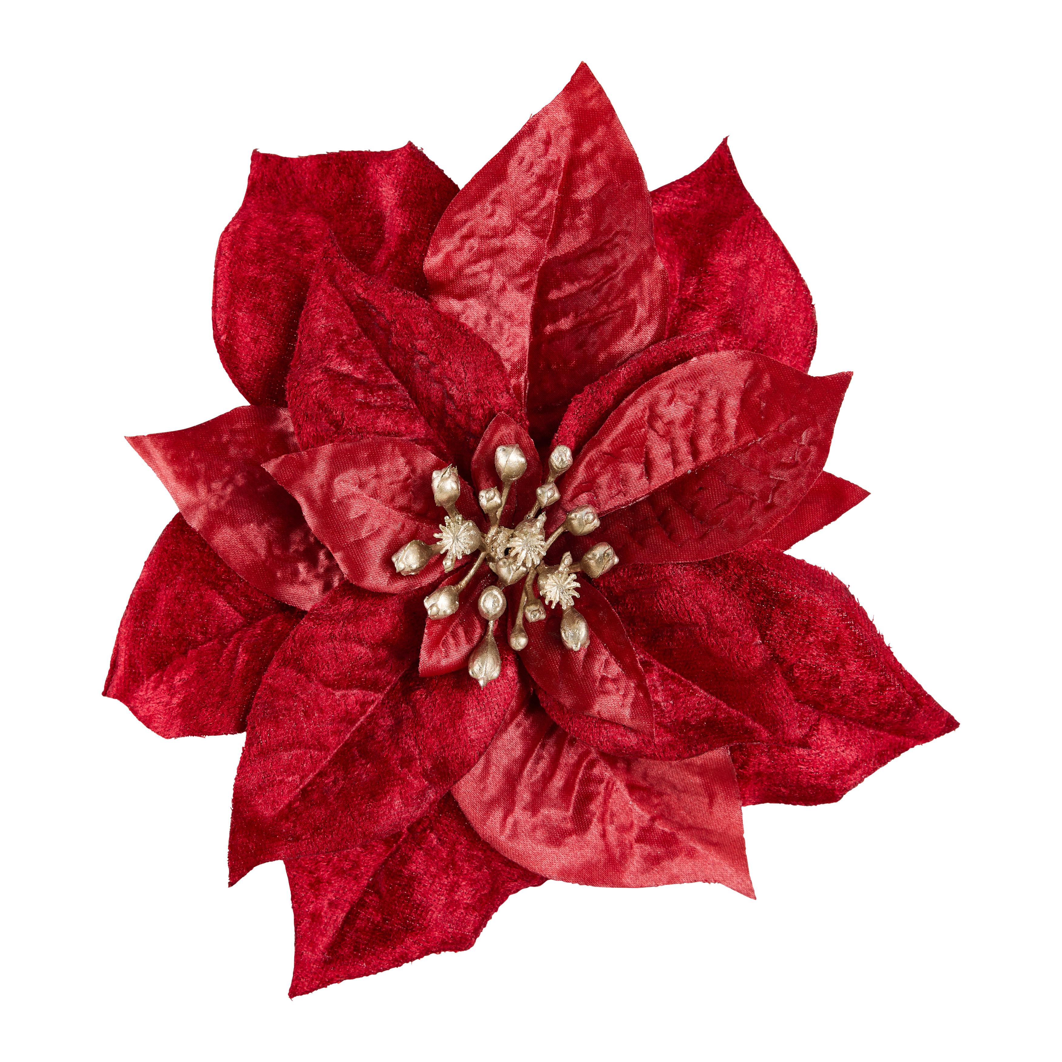 Kunstpflanze Poinsetienblüte I Dunkelrot - Dunkelrot, Basics (18cm) - Mömax