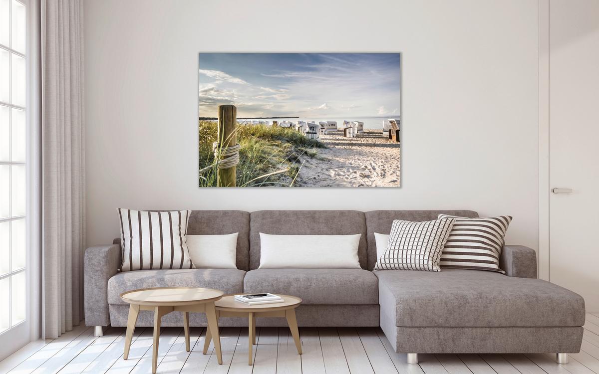 Keilrahmenbild Desteny Grauweiss ca. 150x100cm - Grauweiss, Basics, Holz (150 cm/100 cm/3 cmcm) - Mömax