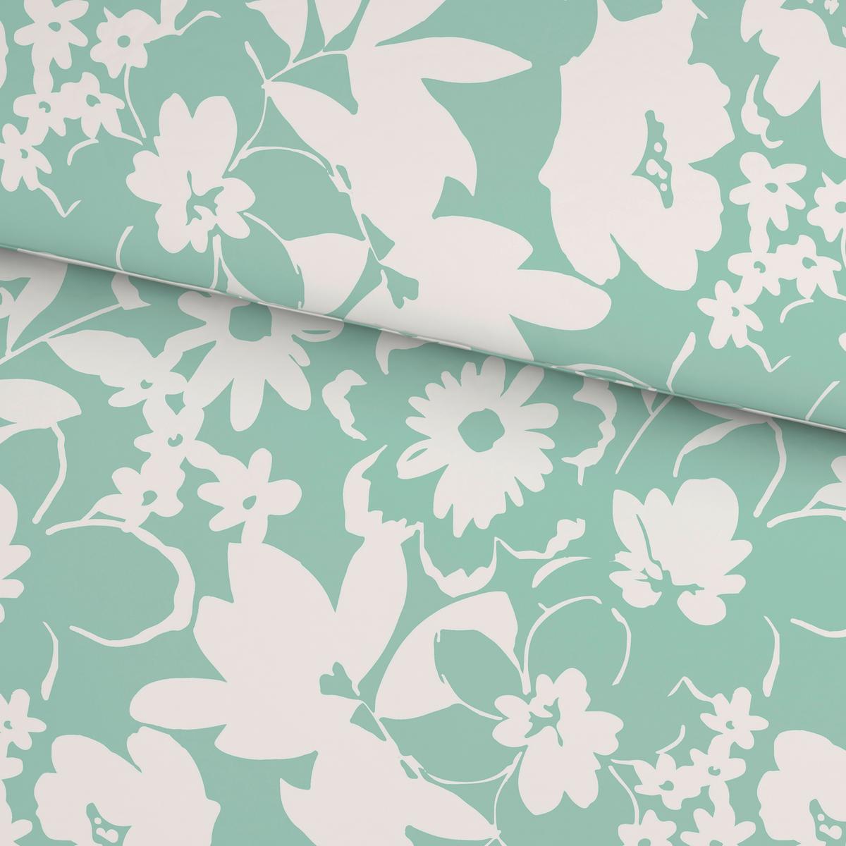 Bettwäsche Floral Mintgrün - Mintgrün, Textil (135/200cm) - Mömax