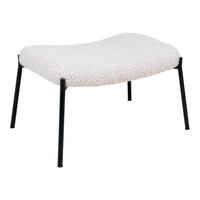 Hocker Glasgow Weiß - Schwarz/Weiß, Basics, Textil/Metall (63/39/42.5cm)