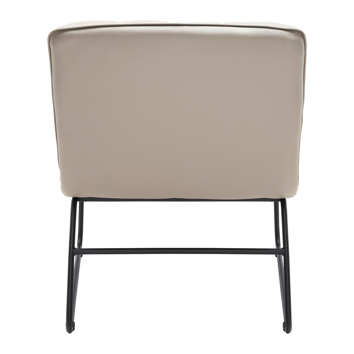 Sessel Eleina Taupe Lederlook - Taupe/Schwarz, MODERN, Textil/Metall (71/82/70cm) - Bessagi Home