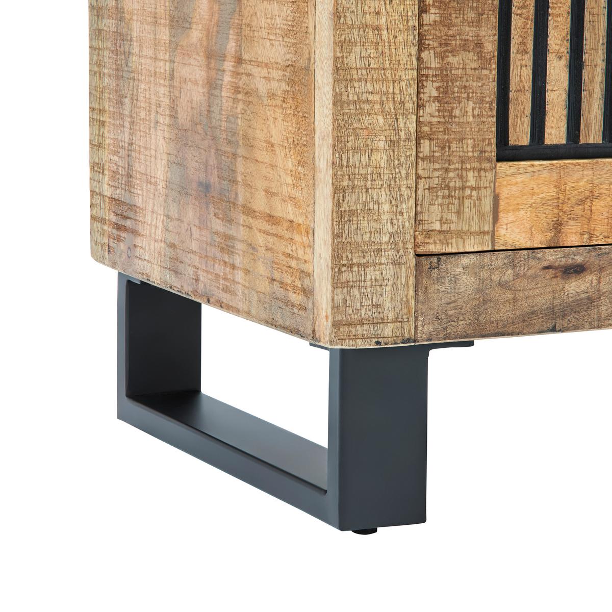 Schuhschrank Everest Naturfarben - Schwarz/Naturfarben, Natur, Holz/Metall (88/130/40cm) - Mömax