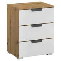 Nočna Omarica Artemis, Barva Hrasta, Bela - siva/bela, Moderno, kovina/umetna masa (47/62/42cm) - Rauch Möbel