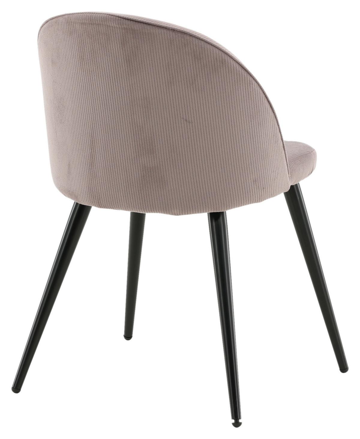STUHL-SET VELVET - Pink/Schwarz, Design, Textil/Metall (57/76,5/50cm) - Livetastic