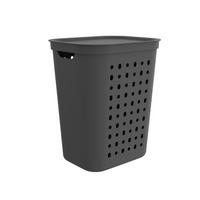 KOSZ NA BIELIZNĘ 1050708853 - antracytowy/biały, Konventionell, tworzywo sztuczne (35,5/53,3/43,2cm) - Rotho