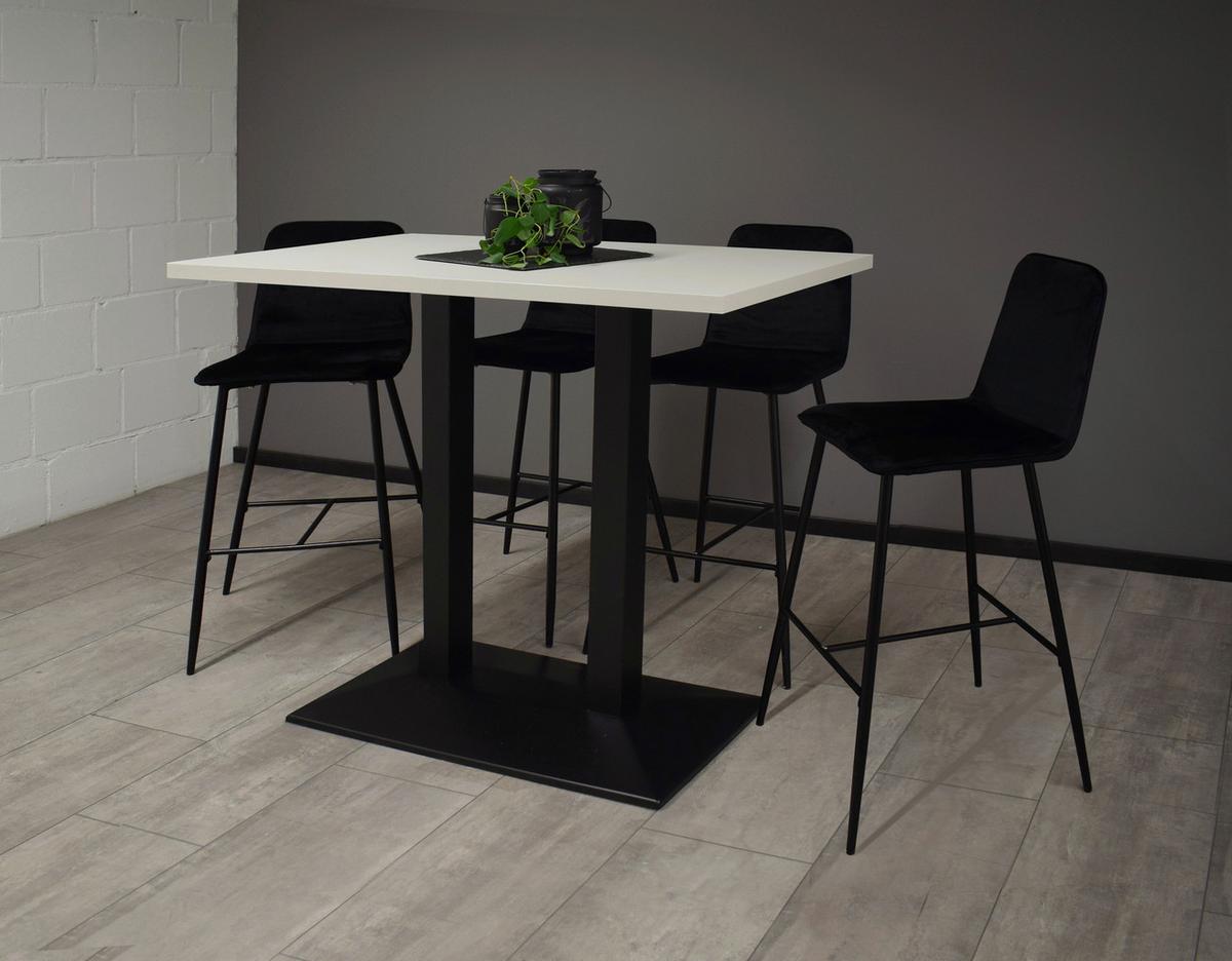 Barska Miza Tim, Ca. 70 X 120 Cm - črna/bela, Moderno, kovina/leseni material (70/120/106cm) - Mömax