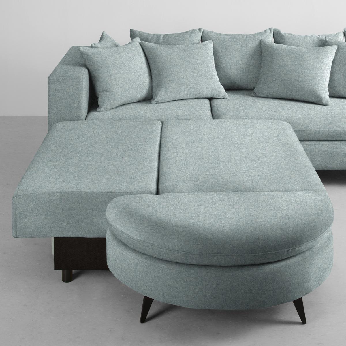 Ecksofa Axel Hellblau - Schwarz/Hellblau, MODERN, Textil/Metall (250/87/291cm) - Mömax
