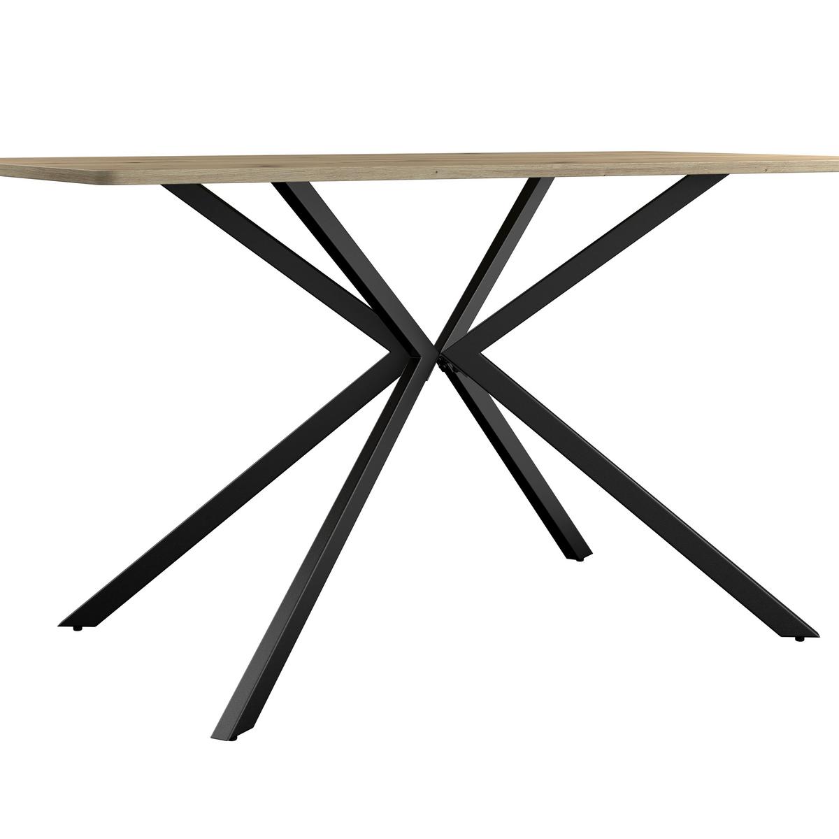 Jedilna Miza Nils - črna/barve hrasta, Trend, kovina/leseni material (140/80/76cm)